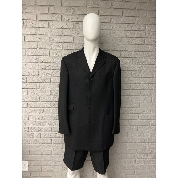 Steve Harvey Men Black Extra Fine Merino Wool Jacket Size 44R - Picture 1 of 14